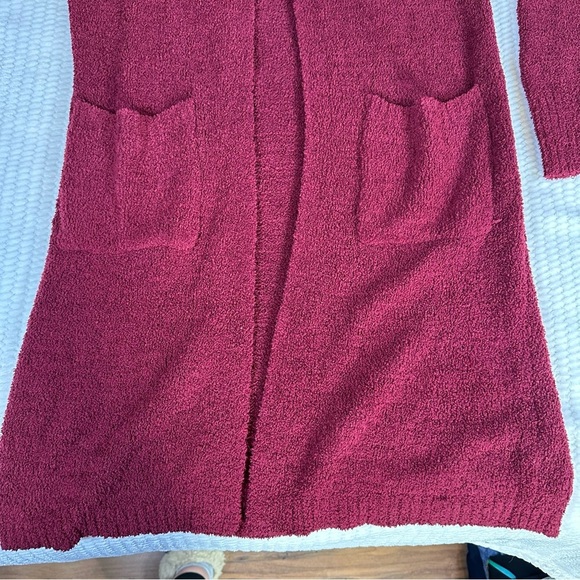 Pink Lily Maroon Womens S Popcorn Cardigan with Pockets Cozy Fall Winter - Picture 4 of 10